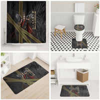Nemesis Goddess Of Revenge Bathroom Set Winged Nemesis Scales Of Justice - Gold Greek Key
