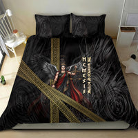 Nemesis Goddess Of Revenge Bedding Set Winged Nemesis Scales Of Justice - Gold Greek Key
