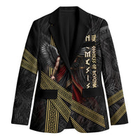 Nemesis Goddess Of Revenge Blazer Winged Nemesis Scales Of Justice - Gold Greek Key