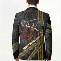 Nemesis Goddess Of Revenge Blazer Winged Nemesis Scales Of Justice - Gold Greek Key