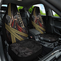 Nemesis Goddess Of Revenge Car Seat Cover Winged Nemesis Scales Of Justice - Gold Greek Key