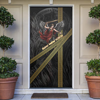 Nemesis Goddess Of Revenge Door Cover Winged Nemesis Scales Of Justice - Gold Greek Key