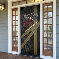 Nemesis Goddess Of Revenge Door Cover Winged Nemesis Scales Of Justice - Gold Greek Key