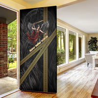Nemesis Goddess Of Revenge Door Cover Winged Nemesis Scales Of Justice - Gold Greek Key