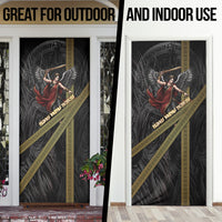 Nemesis Goddess Of Revenge Door Cover Winged Nemesis Scales Of Justice - Gold Greek Key
