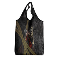 Nemesis Goddess Of Revenge Grocery Bag Winged Nemesis Scales Of Justice - Gold Greek Key
