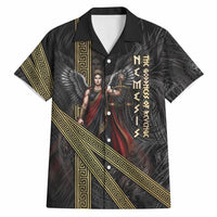 Nemesis Goddess Of Revenge Hawaiian Shirt Winged Nemesis Scales Of Justice - Gold Greek Key