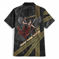 Nemesis Goddess Of Revenge Hawaiian Shirt Winged Nemesis Scales Of Justice - Gold Greek Key