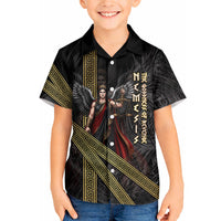 Nemesis Goddess Of Revenge Hawaiian Shirt Winged Nemesis Scales Of Justice - Gold Greek Key