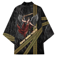 Nemesis Goddess Of Revenge Kimono Winged Nemesis Scales Of Justice - Gold Greek Key