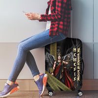 Nemesis Goddess Of Revenge Luggage Cover Winged Nemesis Scales Of Justice - Gold Greek Key