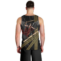 Nemesis Goddess Of Revenge Men Tank Top Winged Nemesis Scales Of Justice - Gold Greek Key