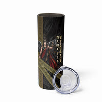 Nemesis Goddess Of Revenge Skinny Tumbler Winged Nemesis Scales Of Justice - Gold Greek Key
