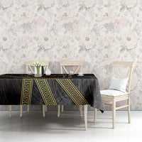Nemesis Goddess Of Revenge Tablecloth Winged Nemesis Scales Of Justice - Gold Greek Key
