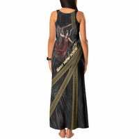 Nemesis Goddess Of Revenge Tank Maxi Dress Winged Nemesis Scales Of Justice - Gold Greek Key
