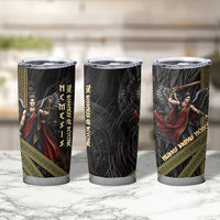 Nemesis Goddess Of Revenge Tumbler Cup Winged Nemesis Scales Of Justice - Gold Greek Key