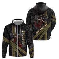Nemesis Goddess Of Revenge Zip Hoodie Winged Nemesis Scales Of Justice - Gold Greek Key