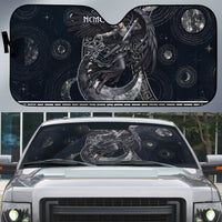Nemesis Goddess Auto Sun Shade Winged Nemesis Crescent Moon Sword Greek Key
