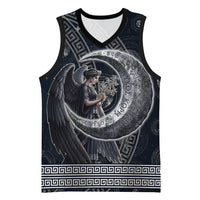 Nemesis Goddess Basketball Jersey Winged Nemesis Crescent Moon Sword Greek Key