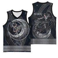 Nemesis Goddess Basketball Jersey Winged Nemesis Crescent Moon Sword Greek Key