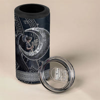 Nemesis Goddess 4 in 1 Can Cooler Tumbler Winged Nemesis Crescent Moon Sword Greek Key