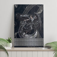 Nemesis Goddess Canvas Wall Art Winged Nemesis Crescent Moon Sword Greek Key