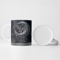 Nemesis Goddess Ceramic Mug Winged Nemesis Crescent Moon Sword Greek Key