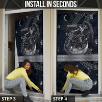 Nemesis Goddess Door Cover Winged Nemesis Crescent Moon Sword Greek Key