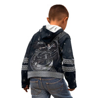 Nemesis Goddess Kid Hoodie Winged Nemesis Crescent Moon Sword Greek Key