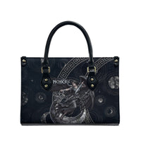 Nemesis Goddess Leather Bag Winged Nemesis Crescent Moon Sword Greek Key