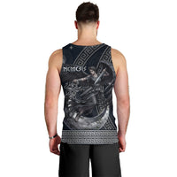Nemesis Goddess Men Tank Top Winged Nemesis Crescent Moon Sword Greek Key