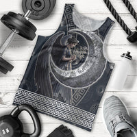 Nemesis Goddess Men Tank Top Winged Nemesis Crescent Moon Sword Greek Key