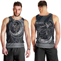 Nemesis Goddess Men Tank Top Winged Nemesis Crescent Moon Sword Greek Key