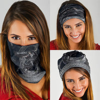 Nemesis Goddess Neck Gaiter Winged Nemesis Crescent Moon Sword Greek Key