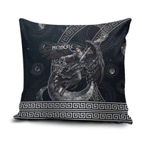 Nemesis Goddess Pillow Cover Winged Nemesis Crescent Moon Sword Greek Key