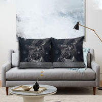 Nemesis Goddess Pillow Cover Winged Nemesis Crescent Moon Sword Greek Key
