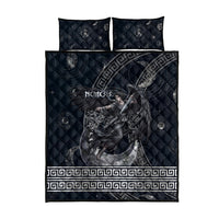 Nemesis Goddess Quilt Bed Set Winged Nemesis Crescent Moon Sword Greek Key