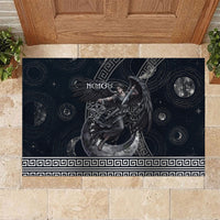Nemesis Goddess Rubber Doormat Winged Nemesis Crescent Moon Sword Greek Key