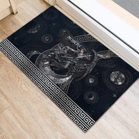 Nemesis Goddess Rubber Doormat Winged Nemesis Crescent Moon Sword Greek Key