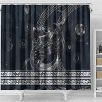 Nemesis Goddess Shower Curtain Winged Nemesis Crescent Moon Sword Greek Key