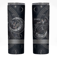Nemesis Goddess Skinny Tumbler Winged Nemesis Crescent Moon Sword Greek Key