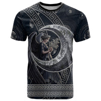 Nemesis Goddess T Shirt Winged Nemesis Crescent Moon Sword Greek Key