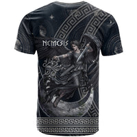 Nemesis Goddess T Shirt Winged Nemesis Crescent Moon Sword Greek Key