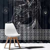 Nemesis Goddess Window Curtain Winged Nemesis Crescent Moon Sword Greek Key