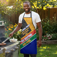 Personalized South Africa Heritage Day Apron One Nation Many Stories Geometric Flag Pattern