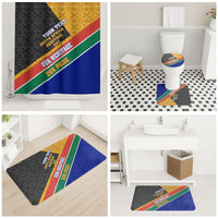Personalized South Africa Heritage Day Bathroom Set One Nation Many Stories Geometric Flag Pattern