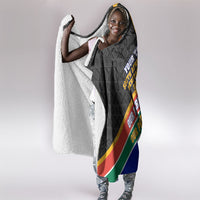 Personalized South Africa Heritage Day Hooded Blanket One Nation Many Stories Geometric Flag Pattern