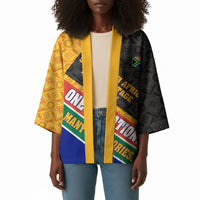 Personalized South Africa Heritage Day Kimono One Nation Many Stories Geometric Flag Pattern