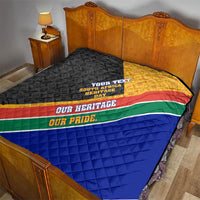 Personalized South Africa Heritage Day Quilt One Nation Many Stories Geometric Flag Pattern