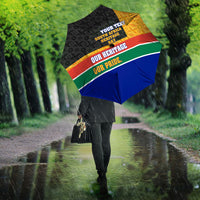 Personalized South Africa Heritage Day Umbrella One Nation Many Stories Geometric Flag Pattern